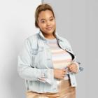 Women's Plus Size Cropped Denim Jacket - Wild Fable Light Wash 1x, Women's, Size: