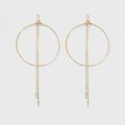Wire Circle And 2 Hanging Beads Earrings - A New Day Gold