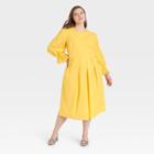 Women's Plus Size Balloon Long Sleeve A-line Dress - Who What Wear Yellow