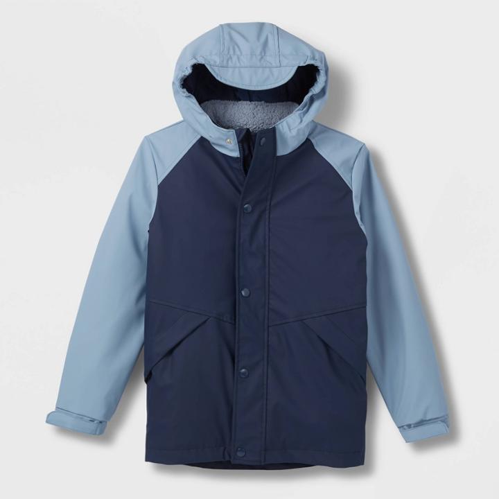 Kids' Solid 3-in-1 Rain Jacket - Cat & Jack Navy