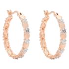 Target Diamond Accent Heart Hoop Earrings Rose Gold Plated (ij-i2-i3), Girl's, Pink Rose