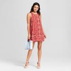 Women's Floral Print Lattice Back Shift Dress - Lots Of Love By Speechless (juniors') Red
