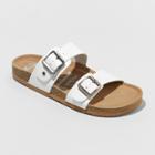 Women's Mad Love Keava Wide Width Double Band Footbed Sandals - White 6w,