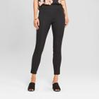 Women's Skinny Ankle Pintuck Pants - A New Day Black