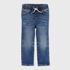 Toddler Boys' Pull-on Brushed Back Straight Leg Jeans - Cat & Jack Medium Wash
