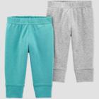 Baby Boys' 2pk Organic Forest Animals Pull-on Pants - Little Planet Organic By Carter's Green 9m, Green/green