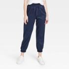 Women's High-rise Ankle Jogger Pants - A New Day Navy