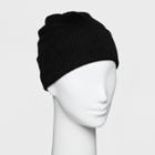 Women's Ribbed Cuff Beanie - A New Day Black