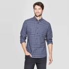 Men's Slim Fit Long Sleeve Northrop Poplin Button-down Shirt - Goodfellow & Co Navy Voyage S, Men's, Size: Small, Blue Voyage