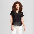Women's Any Day Short Sleeve Popover Shirt - A New Day Black