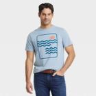 Men's Standard Fit Short Sleeve Crew Neck Graphics T-shirt - Goodfellow & Co Light Blue/shapes
