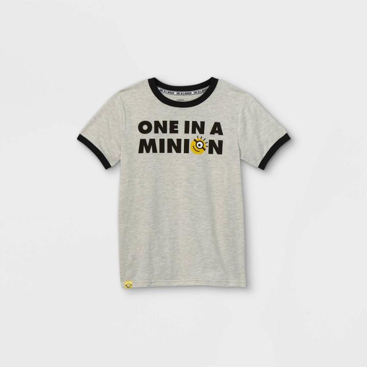 Boys' Universal Minions One In A Minion Short Sleeve T-shirt - Black