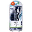 Schick Hydro 3 Razor For Men Value Pack With 4 Razor Blade Refills