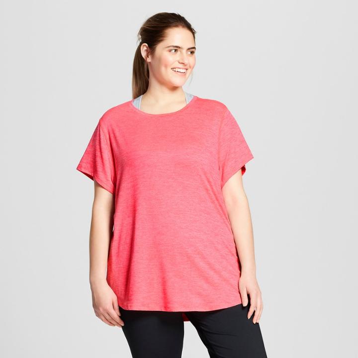 Women's Plus-size Soft Tech T-shirt - C9 Champion Razzle Pink Heather
