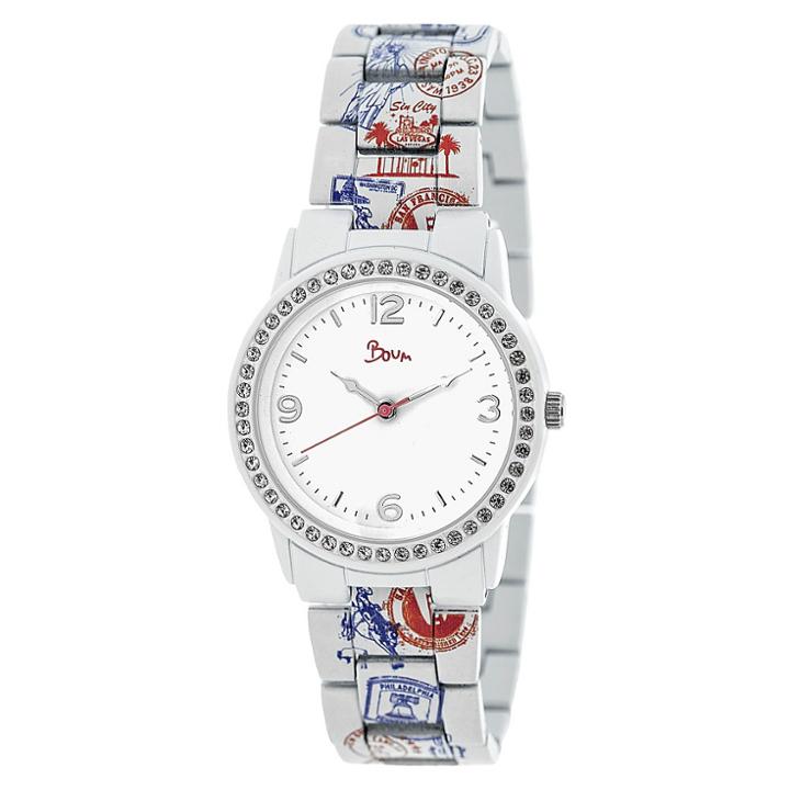 Boum Bon Voyage Women's Unique - Print Ceramic Bracelet Watch - White, Chalk White