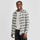 Mens Standard Fit Long Sleeve 2-pocket Flannel Button-down Shirt - Goodfellow & Co Green