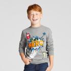 Boys' Be A Hero Graphic Long Sleeve T-shirt - Cat & Jack Heather Gray