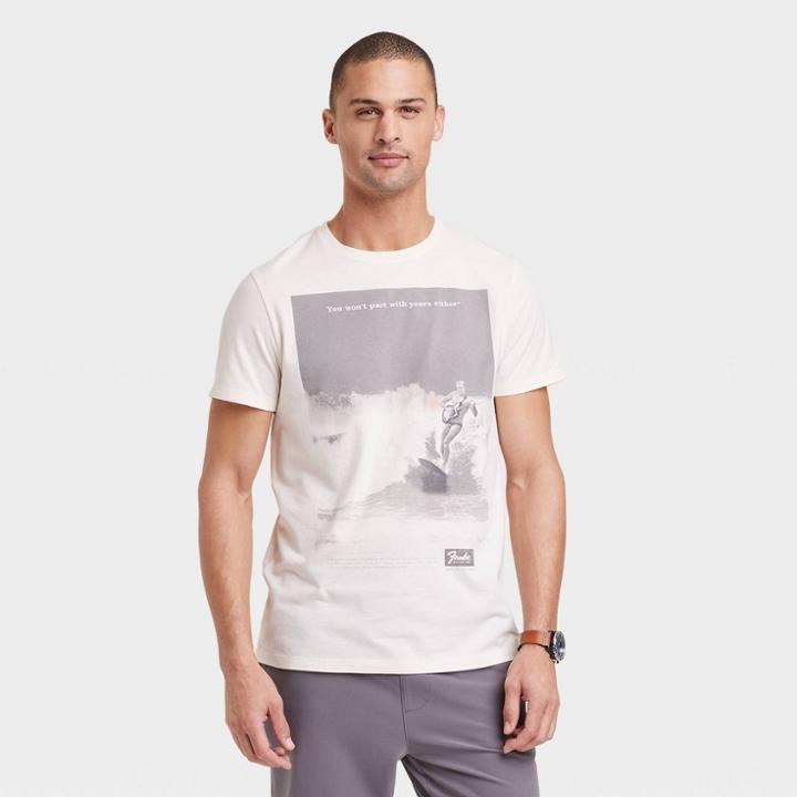 Men's Regular Fit Fender Short Sleeve T-shirt - Goodfellow & Co White
