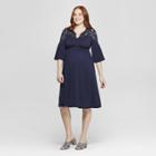 Maternity Lace Detail Knit Dress - Isabel Maternity By Ingrid & Isabel Xavier Navy M, Women's, Blue