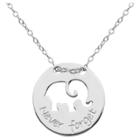 Prime Art & Jewel Fine Silver Plated Bronze 'never Forget' Elephant Necklace With 18+2 Chain, Girl's