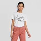 Women's Regular Fit Make Your Mark Short Sleeve Round Neck T-shirt - A New Day White