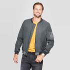 Men's Standard Fit Colorblock Bomber Jacket - Goodfellow & Co Railroad Gray