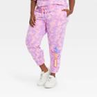 Modern Lux Women's Plus Size Hype House Graphic Jogger Pants - Pink