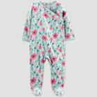 Baby Girls' Floral Fleece Footed Pajama - Just One You Made By Carter's Sage Green Newborn