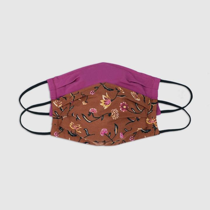 Women's 2pk Floral Print Face Mask - Universal Thread Fuchsia