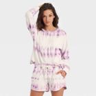 Women's Tie-dye French Terry Sweatshirt - Universal Thread Purple/white