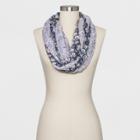 Collection Xiix Women's Floral Print Loop Scarf - Chambray