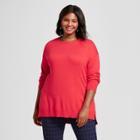 Women's Plus Size Crew Neck Pullover - A New Day Red