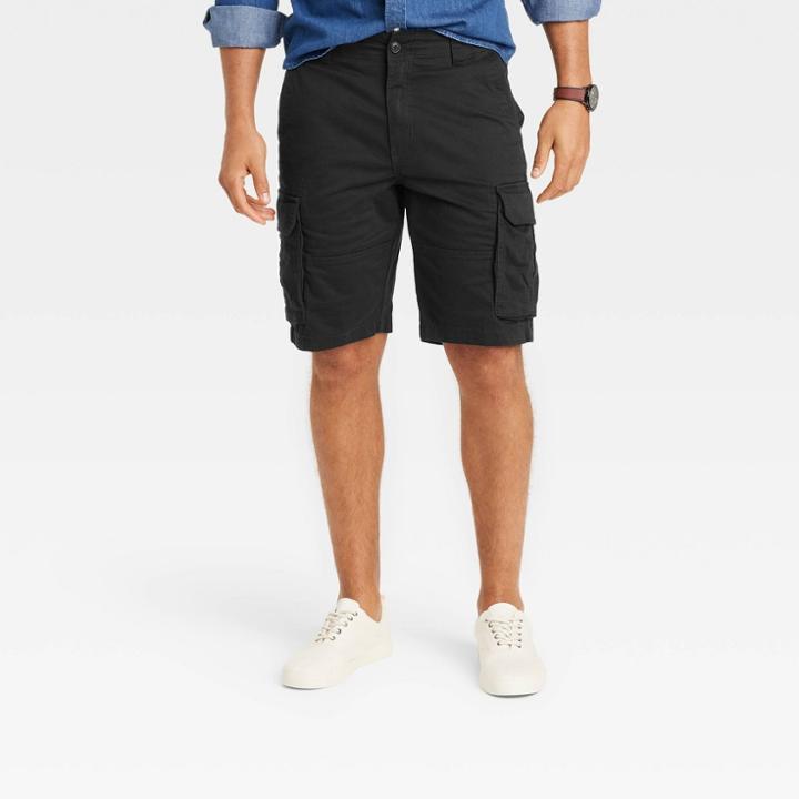 Men's 11 Regular Fit Cargo Shorts - Goodfellow & Co Black