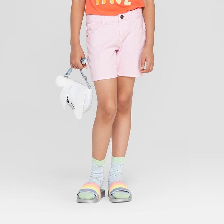Plus Size Girls' Midi Jeans Shorts - Cat & Jack Pink