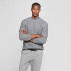Men's Standard Fit Long Sleeve Textured Crew Neck Shirt - Goodfellow & Co Thundering Gray