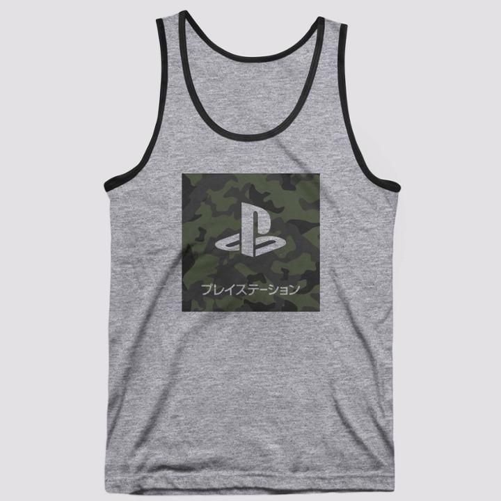 Men's Playstation Camo Print Tank Top - Gray