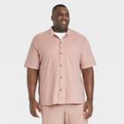 Men's Big & Tall Short Sleeve Knit Button-down Shirt - Goodfellow & Co