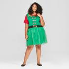 Women's Plus Size Elf Dress With Tulle - 33 Degrees (juniors') Green