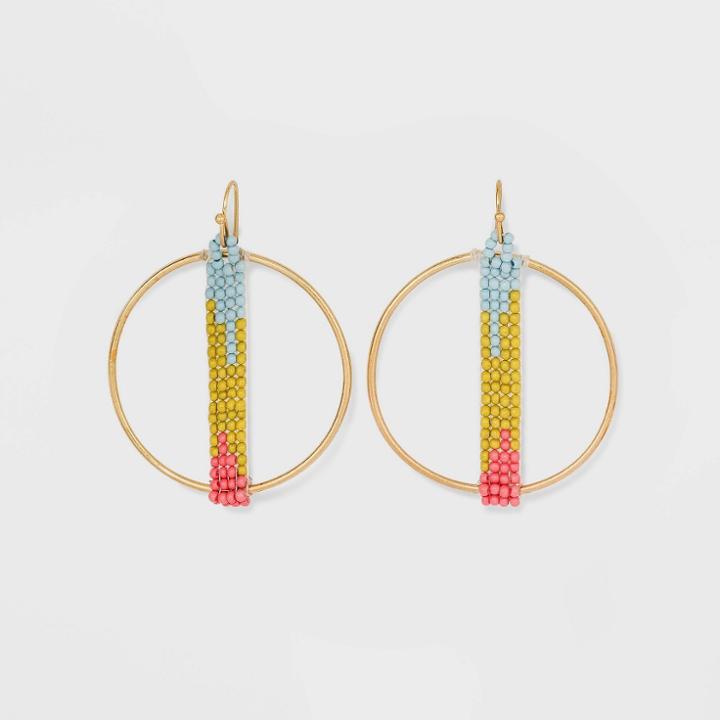 Circle Drop Earrings - Universal Thread Yellow