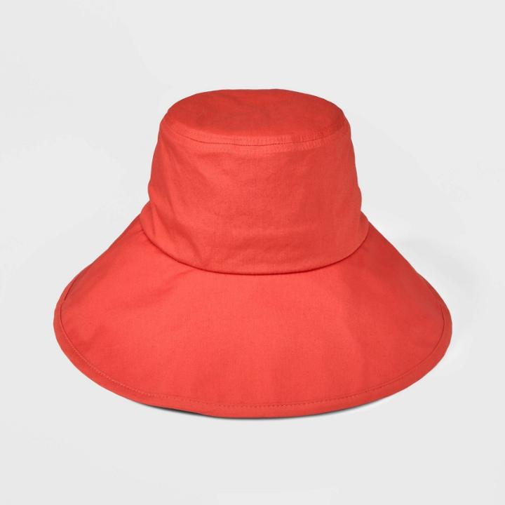 Women's Down Brim Bucket Hat - A New Day Red
