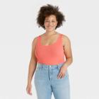 Women's Plus Size Slim Fit Rib Racerback Tank Top - Universal Thread Peach
