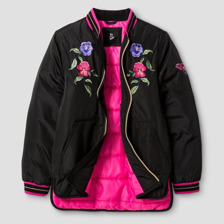 Girls' Long Bomber Black - Cat & Jack Black