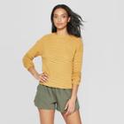 Women's Open Stitch Pullover Sweater - Universal Thread Gold