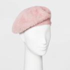 Women's Faux Angora Beret - A New Day Blush, Size: