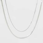 Plated Herringbone And Box Chain Necklace Set 2pc - A New Day