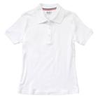 French Toast Girls' Short Sleeve Pique Uniform Polo Shirt - White
