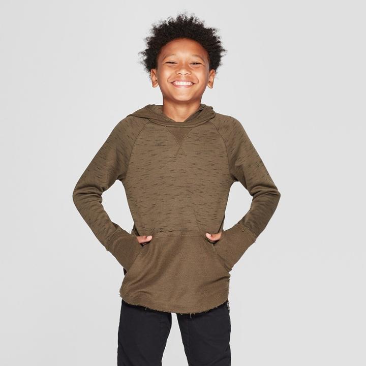 Boys' Long Sleeve Heathered Sweatshirt - Art Class Brown