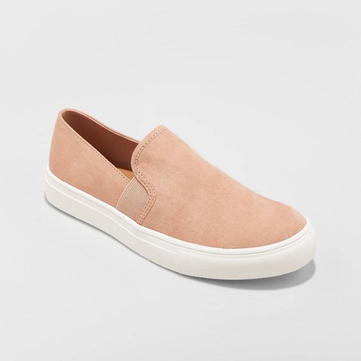 Women's Rose Microsuede Slip On Twin Gore Sneakers - Universal Thread Blush 7, Women's, Pink