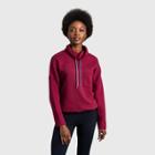 United By Blue Women's Organic Quilted Pullover - Maroon Rhododendron