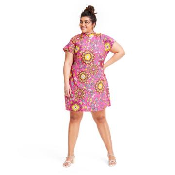 Plus Size Floral Short Sleeve Shift Dress - Rixo For Target Pink